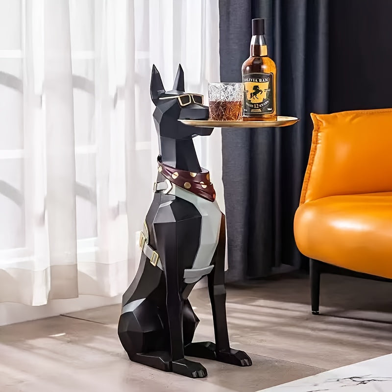Doberman Dog Figurine Tray