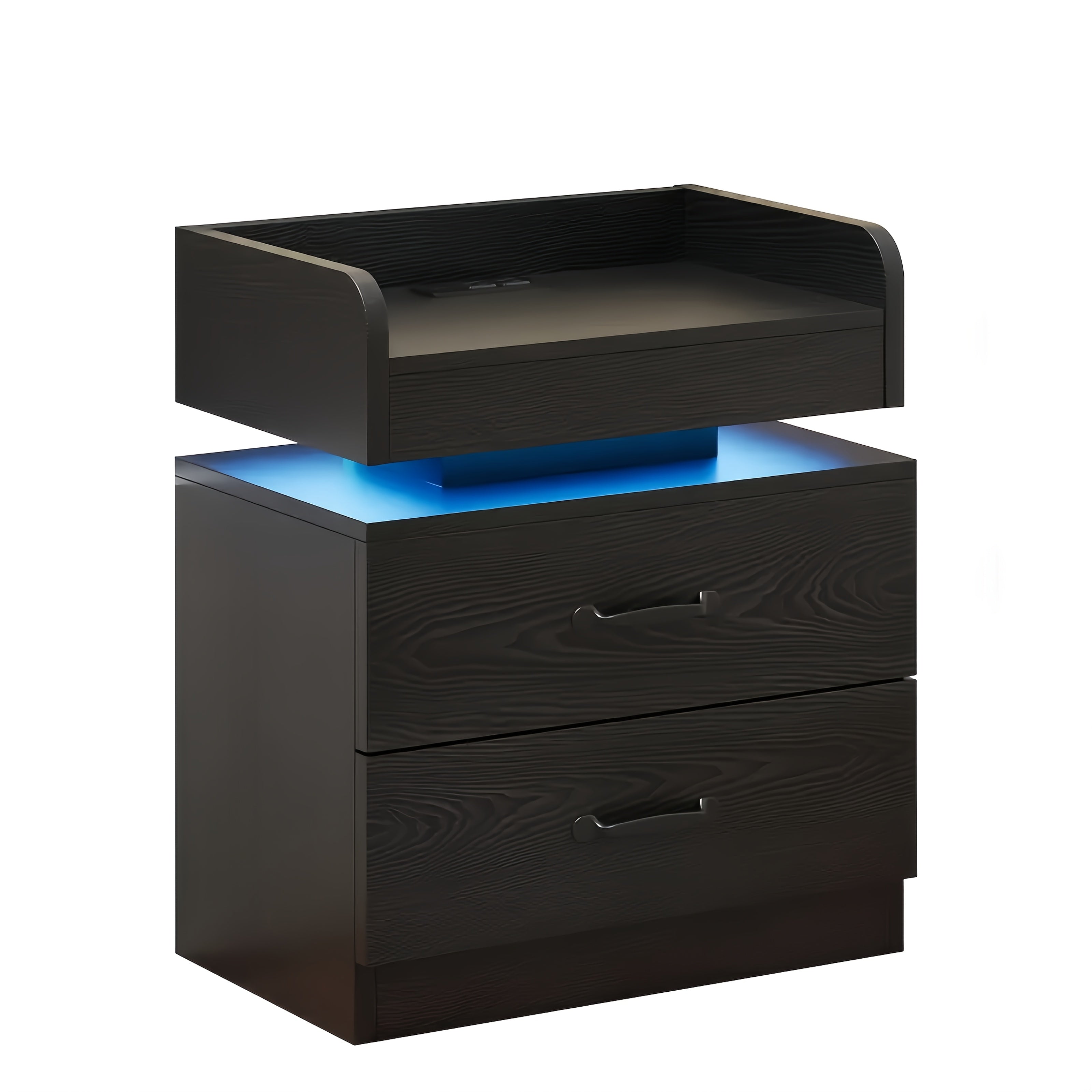 Modern Night Stand with LED Lights