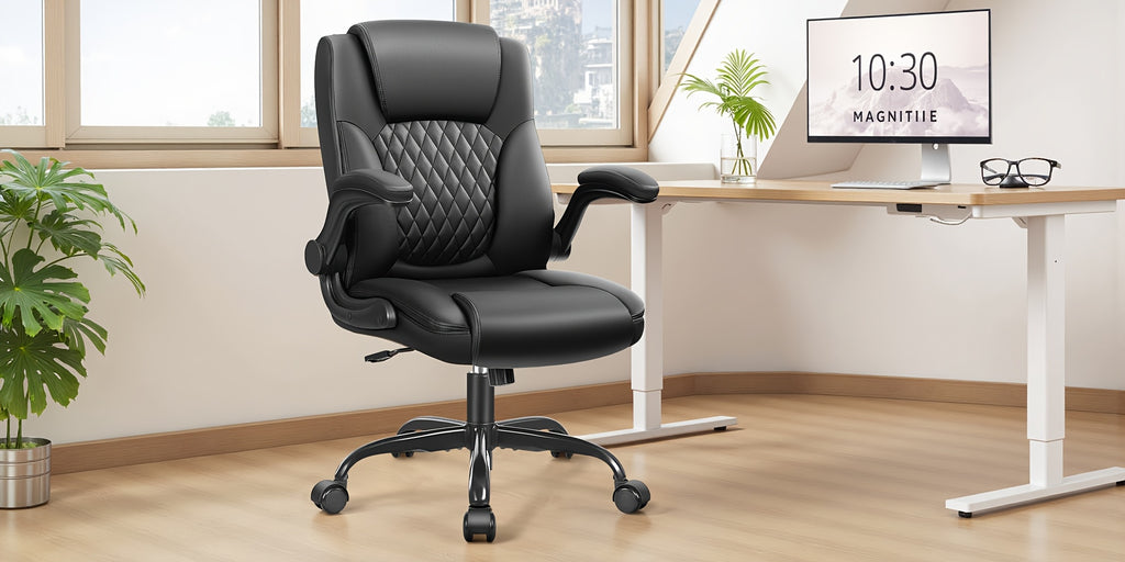 Home Computer Desk Chair, Ergonomic Back Support, 360° Free Rotation