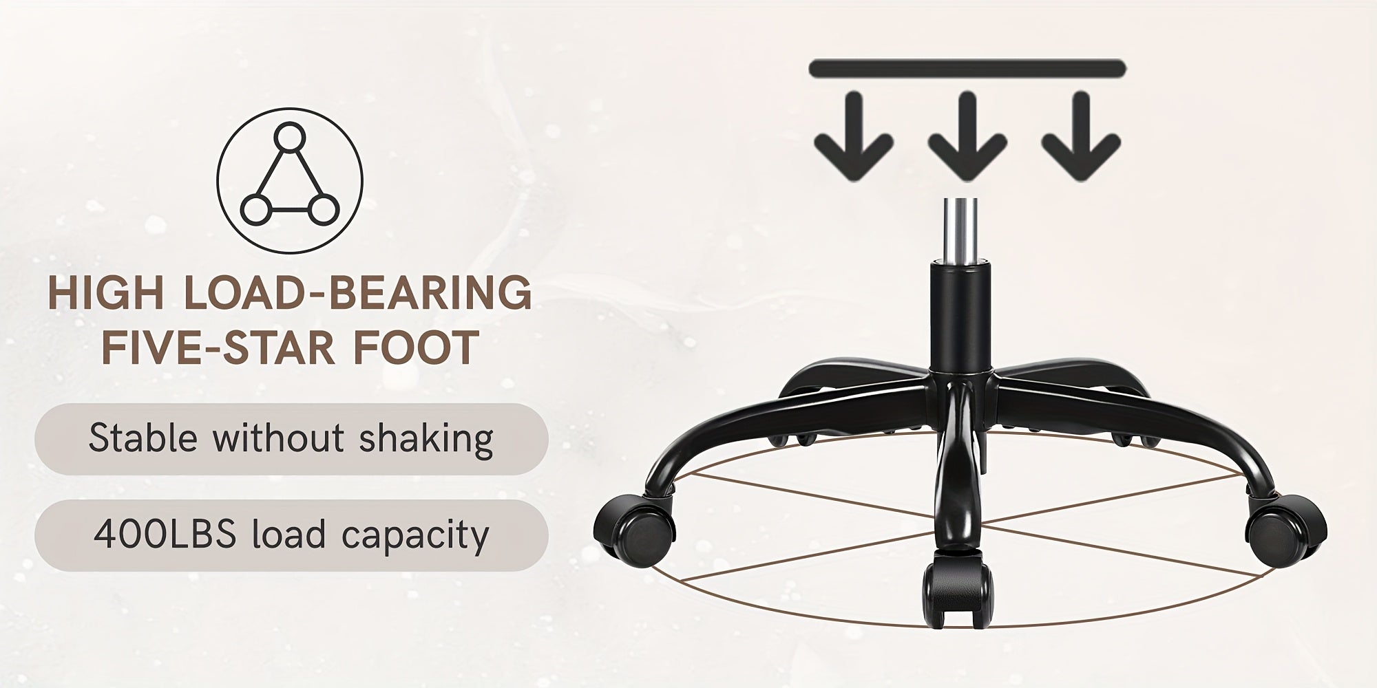 Home Computer Desk Chair, Ergonomic Back Support, 360° Free Rotation