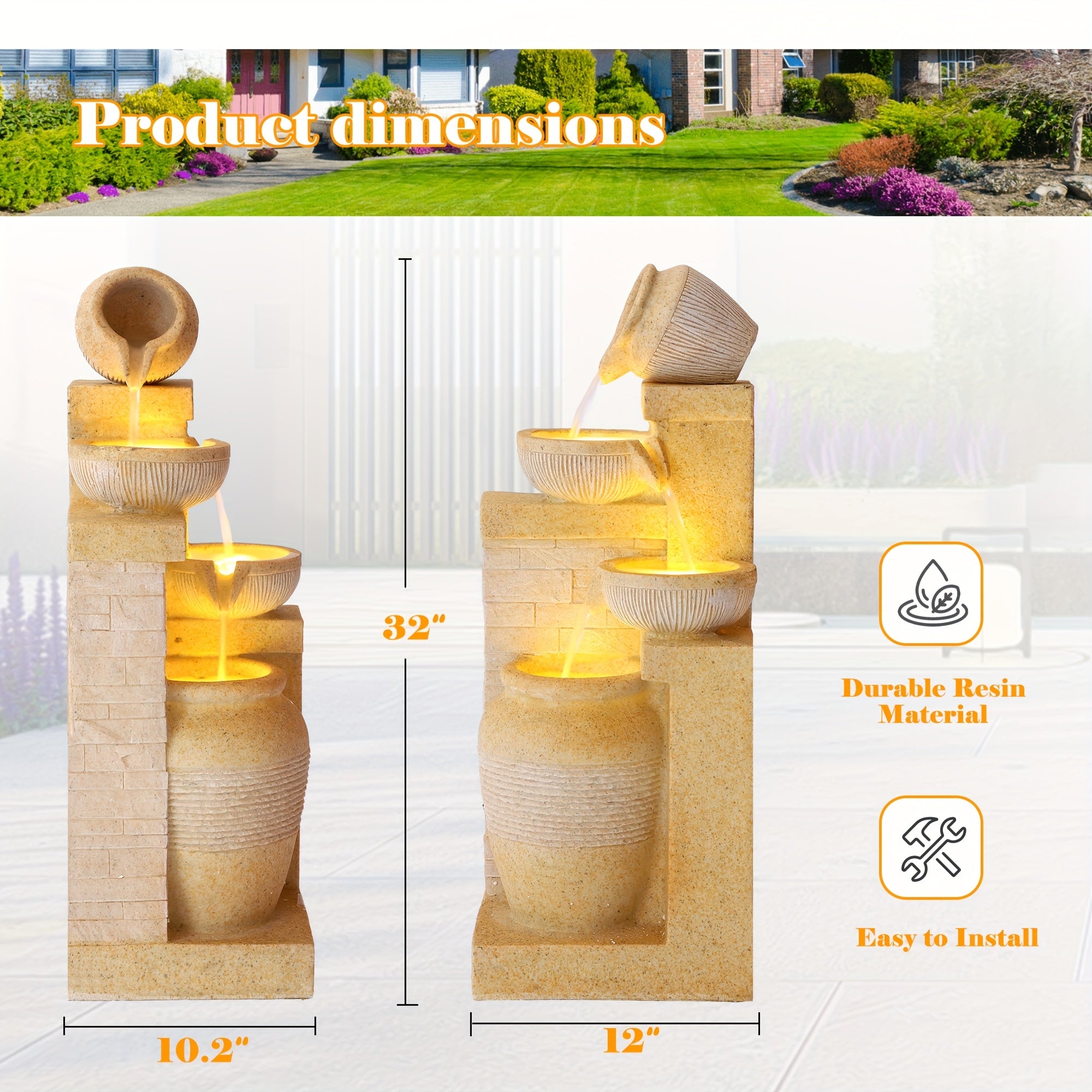 Indoor Water Fountains And Waterfalls With LEDs