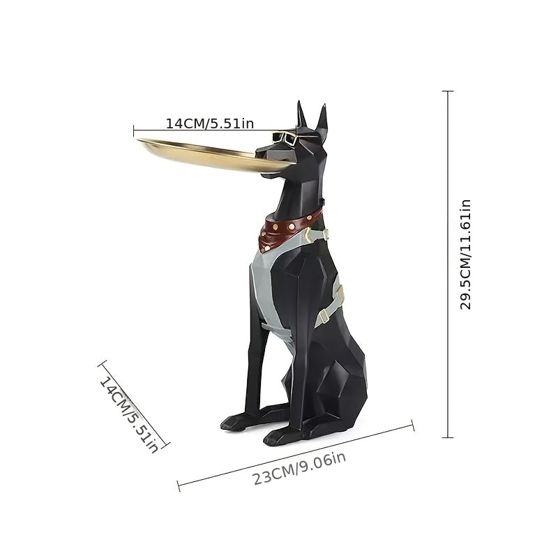 Doberman Dog Figurine Tray