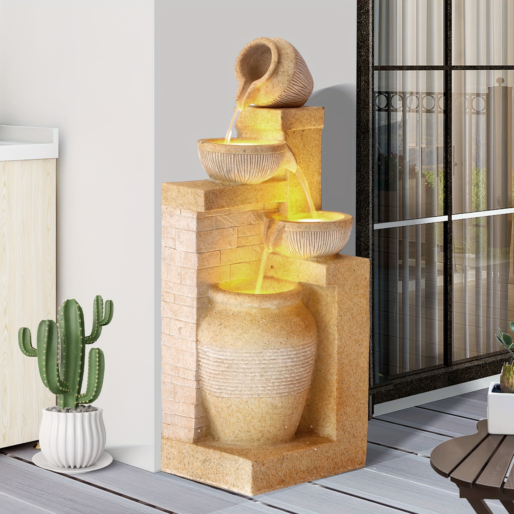Indoor Water Fountains And Waterfalls With LEDs