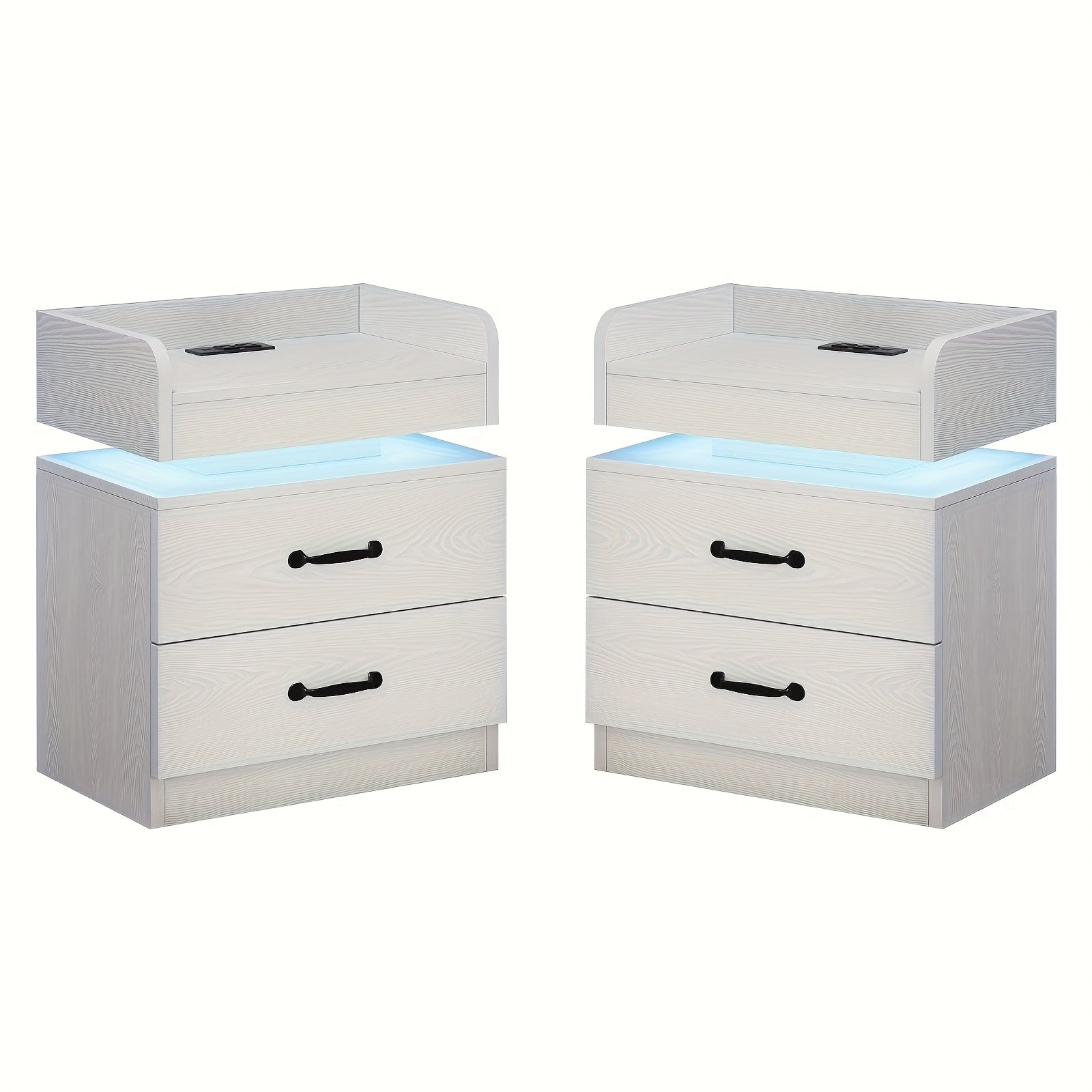 Modern Night Stand with LED Lights