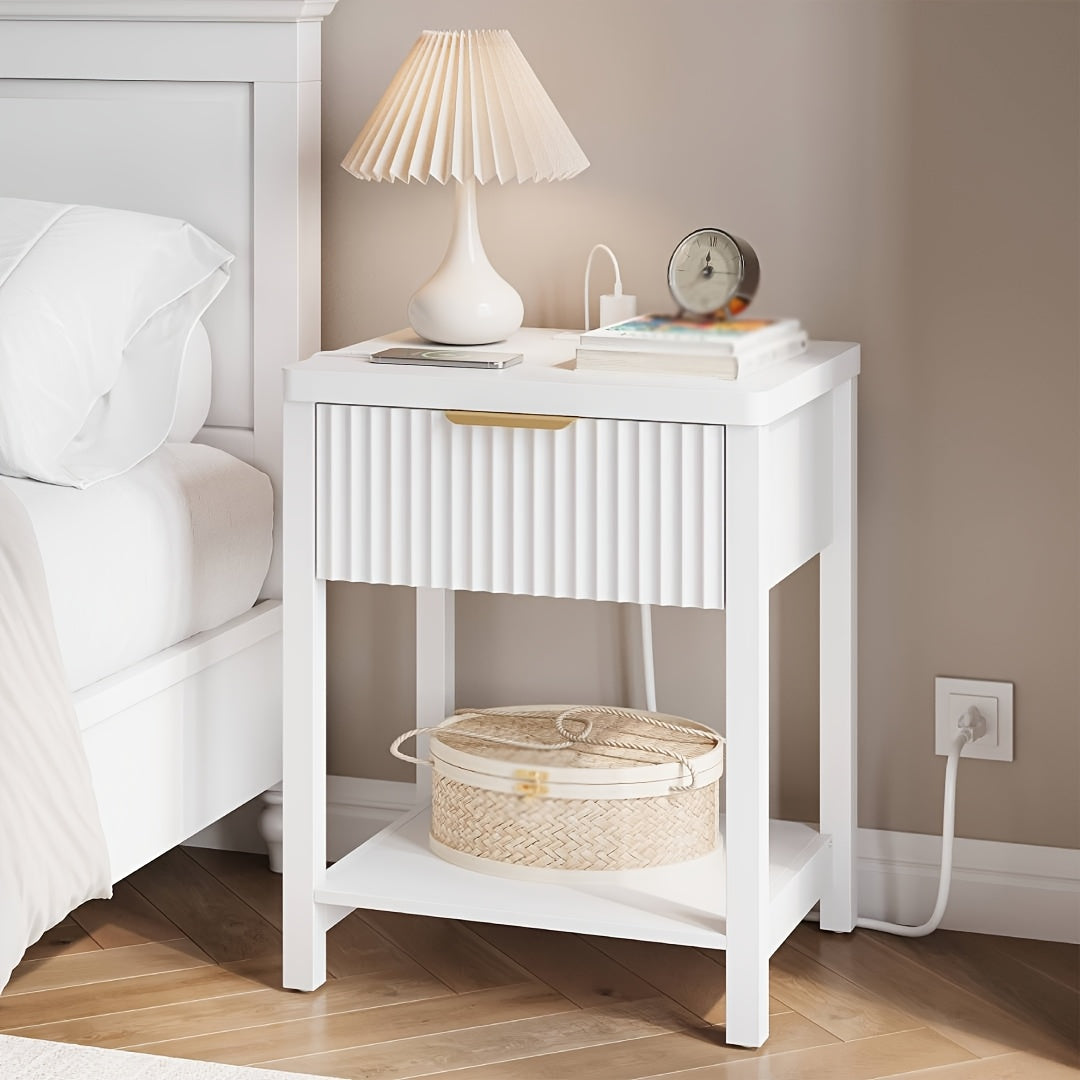 Modern Nightstand with Charging Station