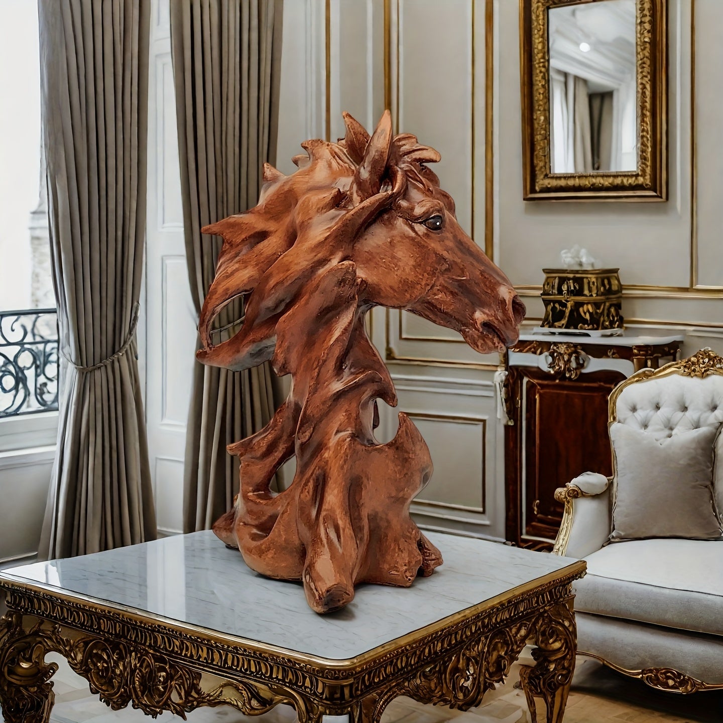 Vintage Style Resin Horse Sculpture