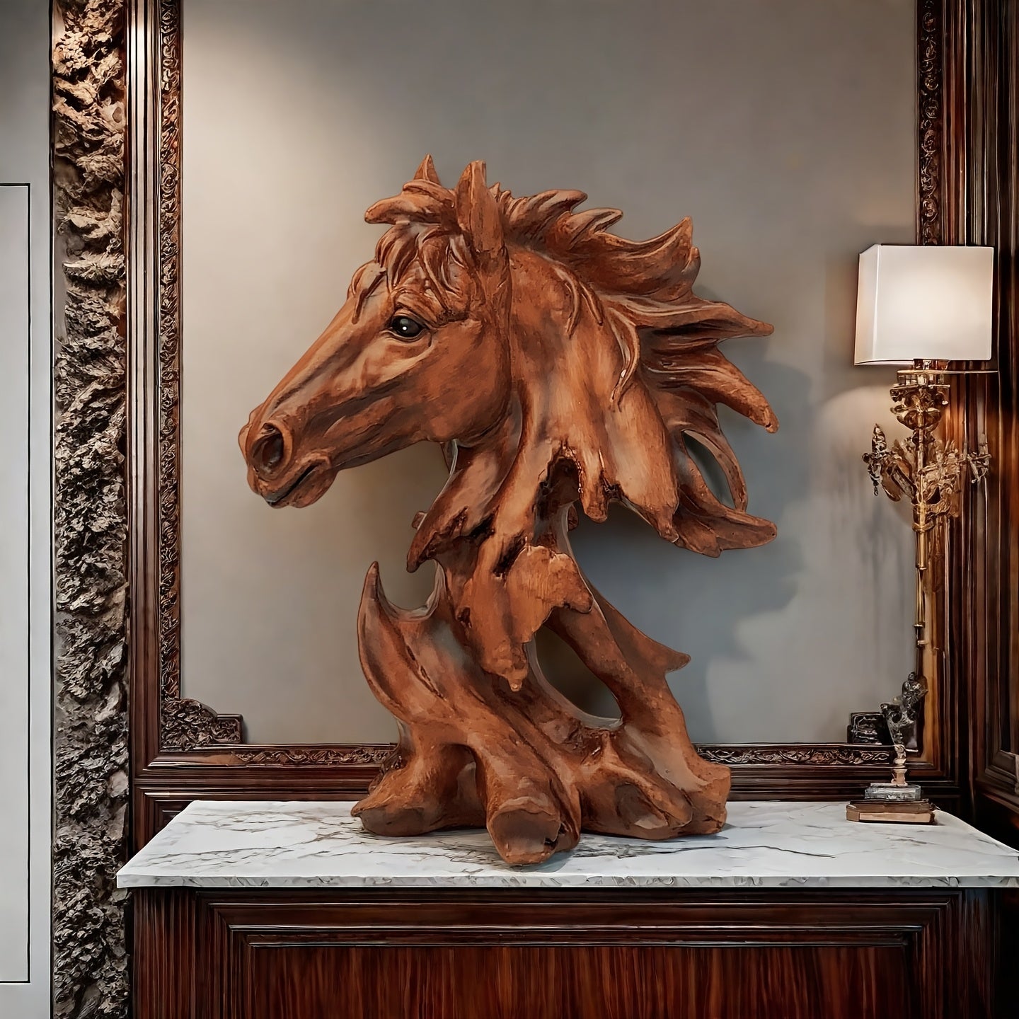 Vintage Style Resin Horse Sculpture