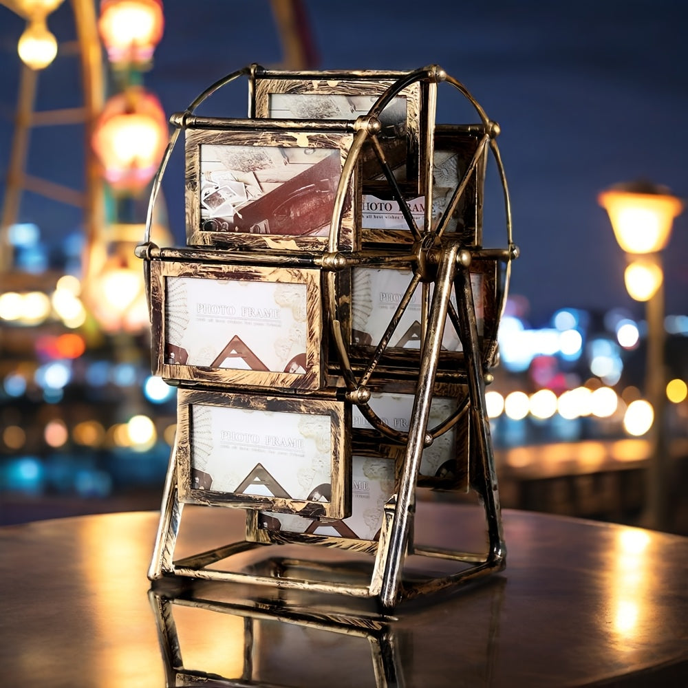 Vintage Rotating Ferris Wheel Photo Frame - 8pcs of 4-Inch Frames