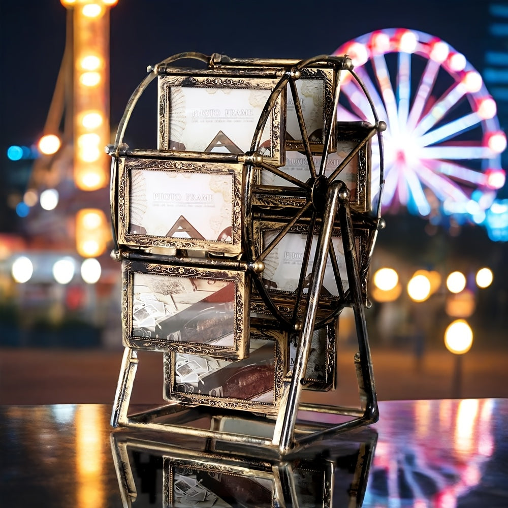 Vintage Rotating Ferris Wheel Photo Frame - 8pcs of 4-Inch Frames