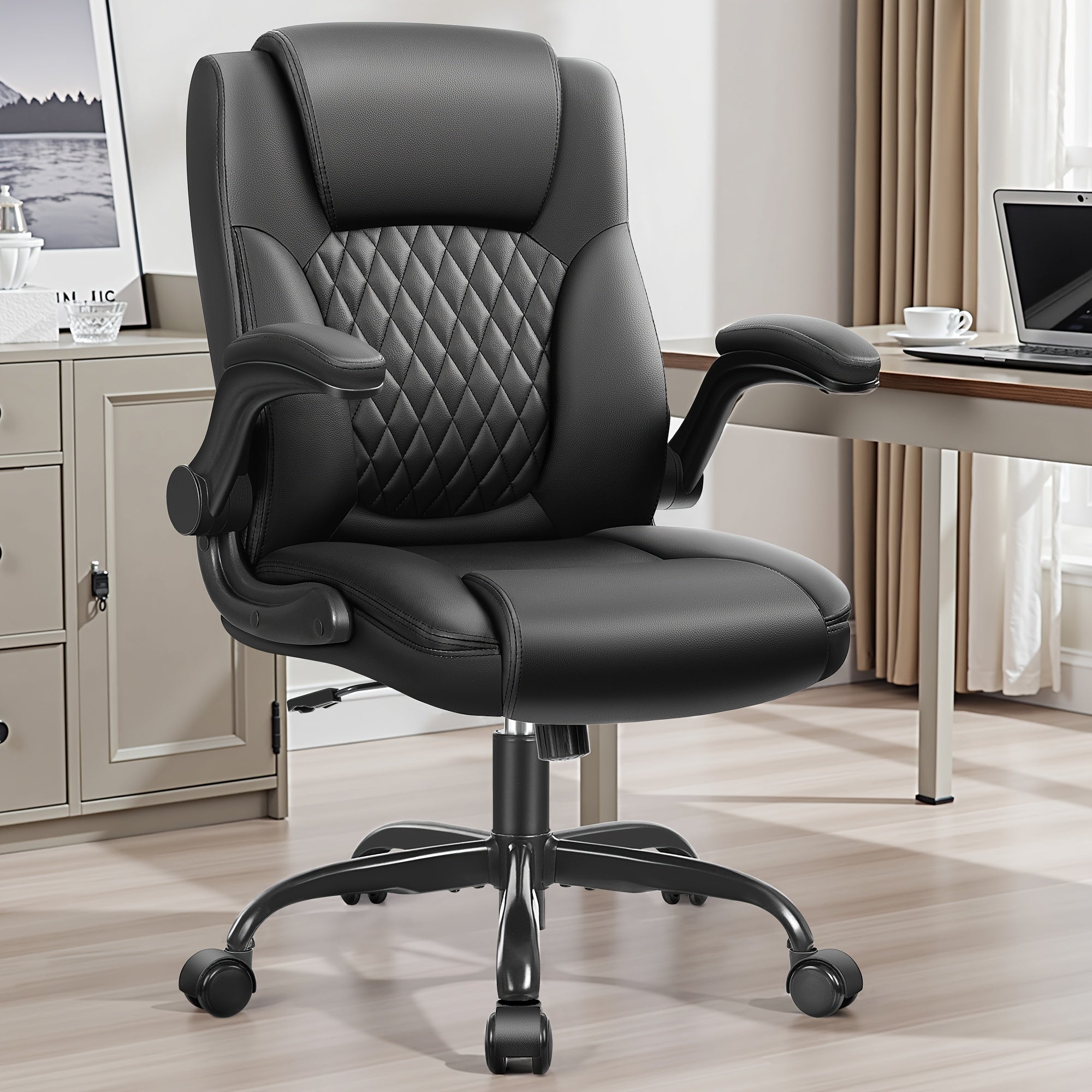 Home Computer Desk Chair, Ergonomic Back Support, 360° Free Rotation