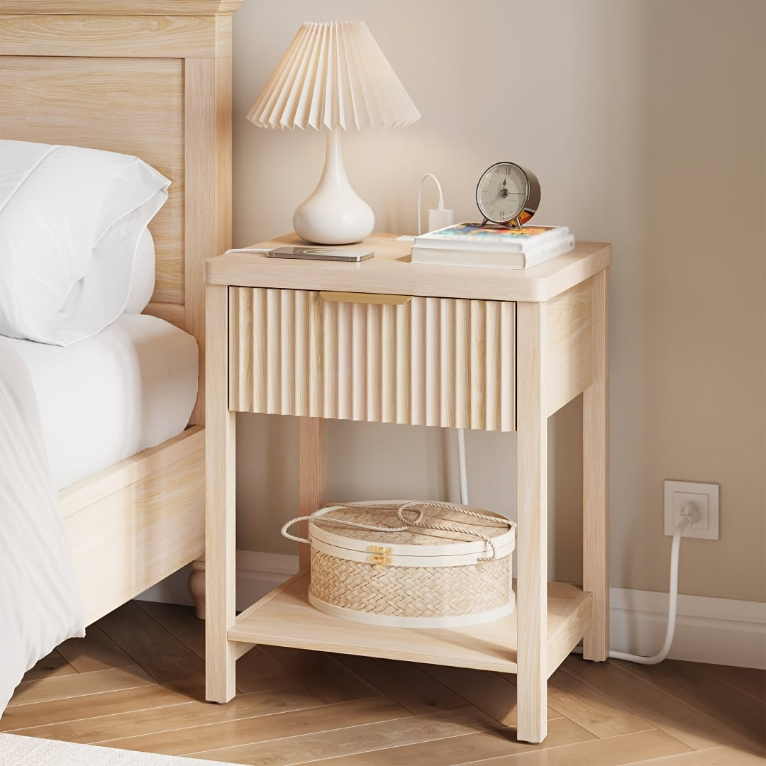 Modern Nightstand with Charging Station
