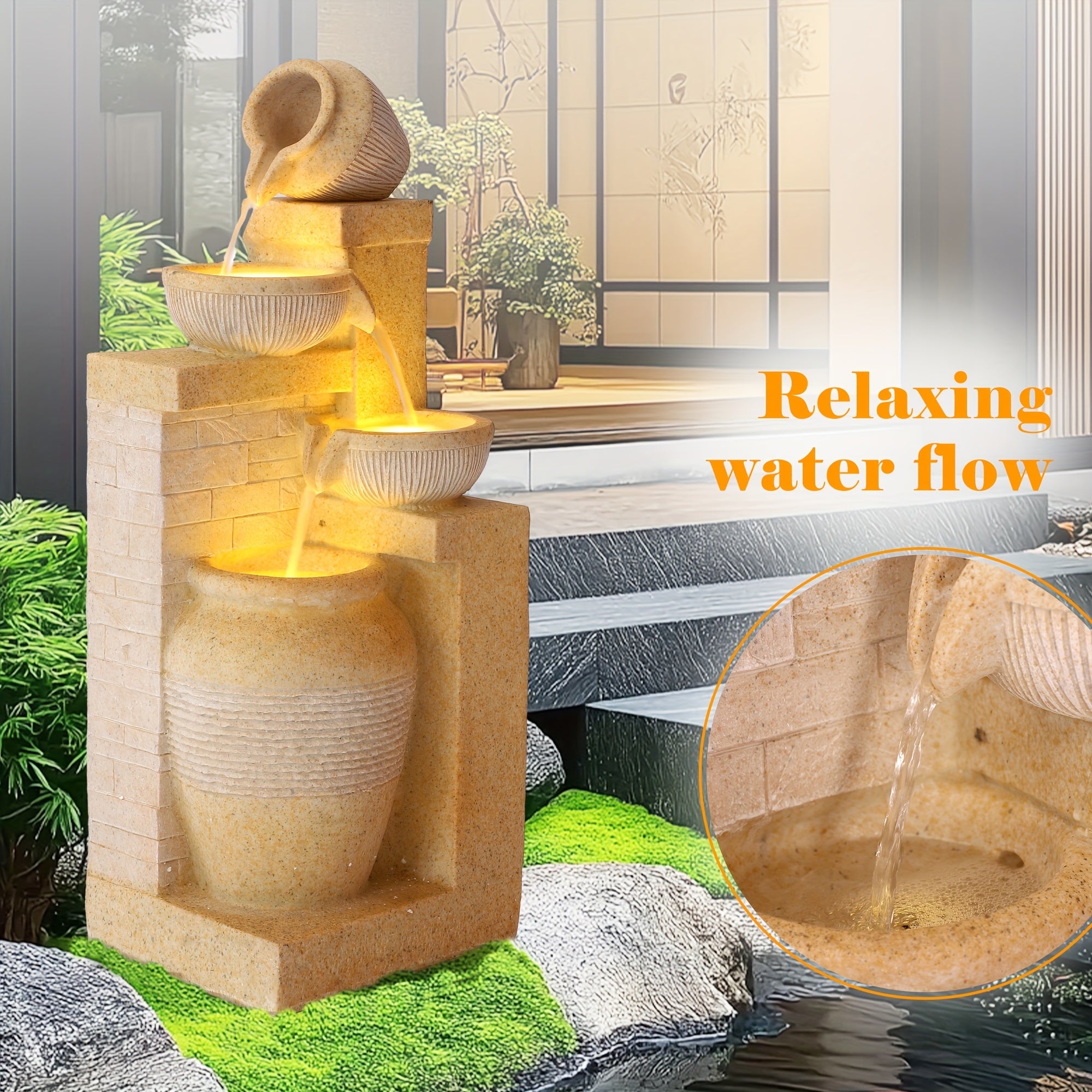 Indoor Water Fountains And Waterfalls With LEDs
