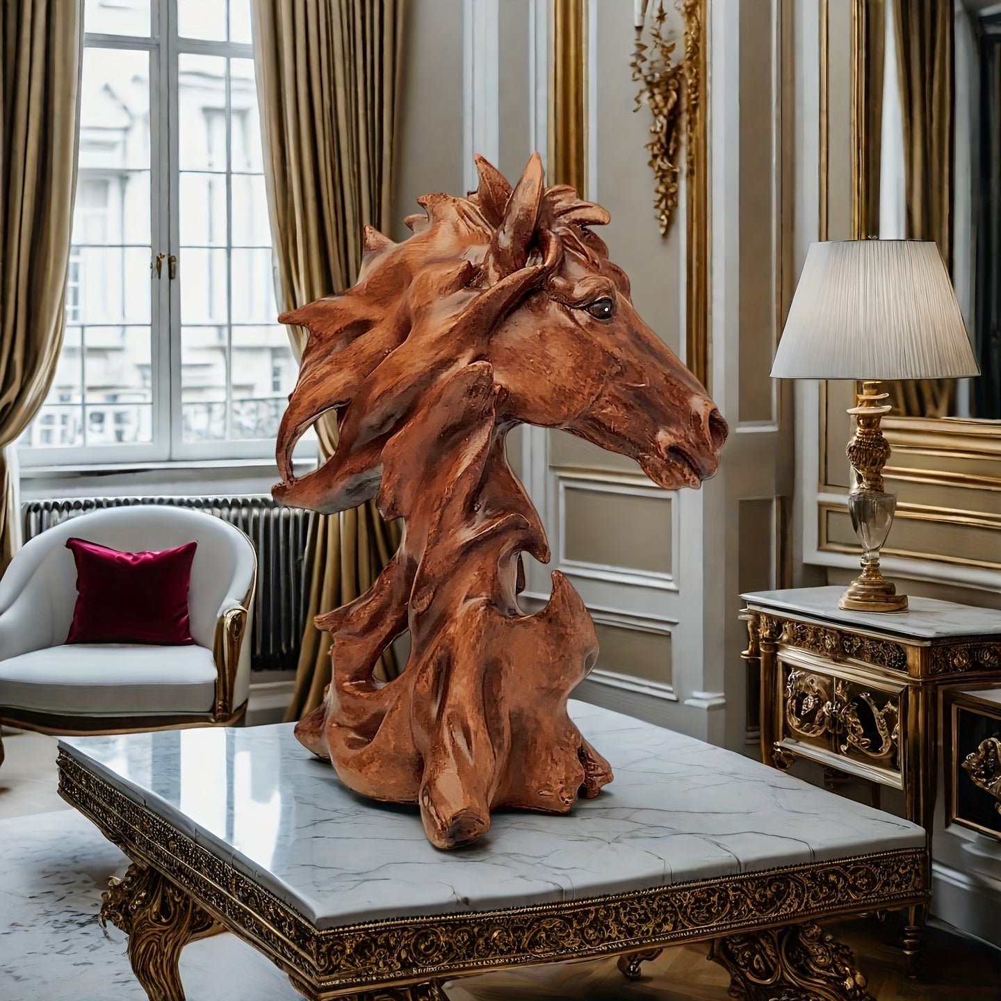 Vintage Style Resin Horse Sculpture