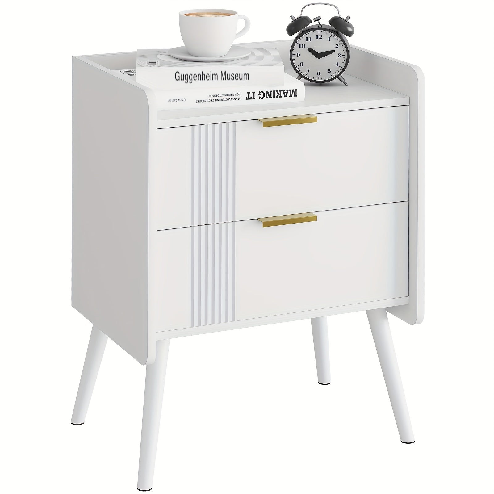 Nightstand Modern Nightstand With 2 Storage Drawers