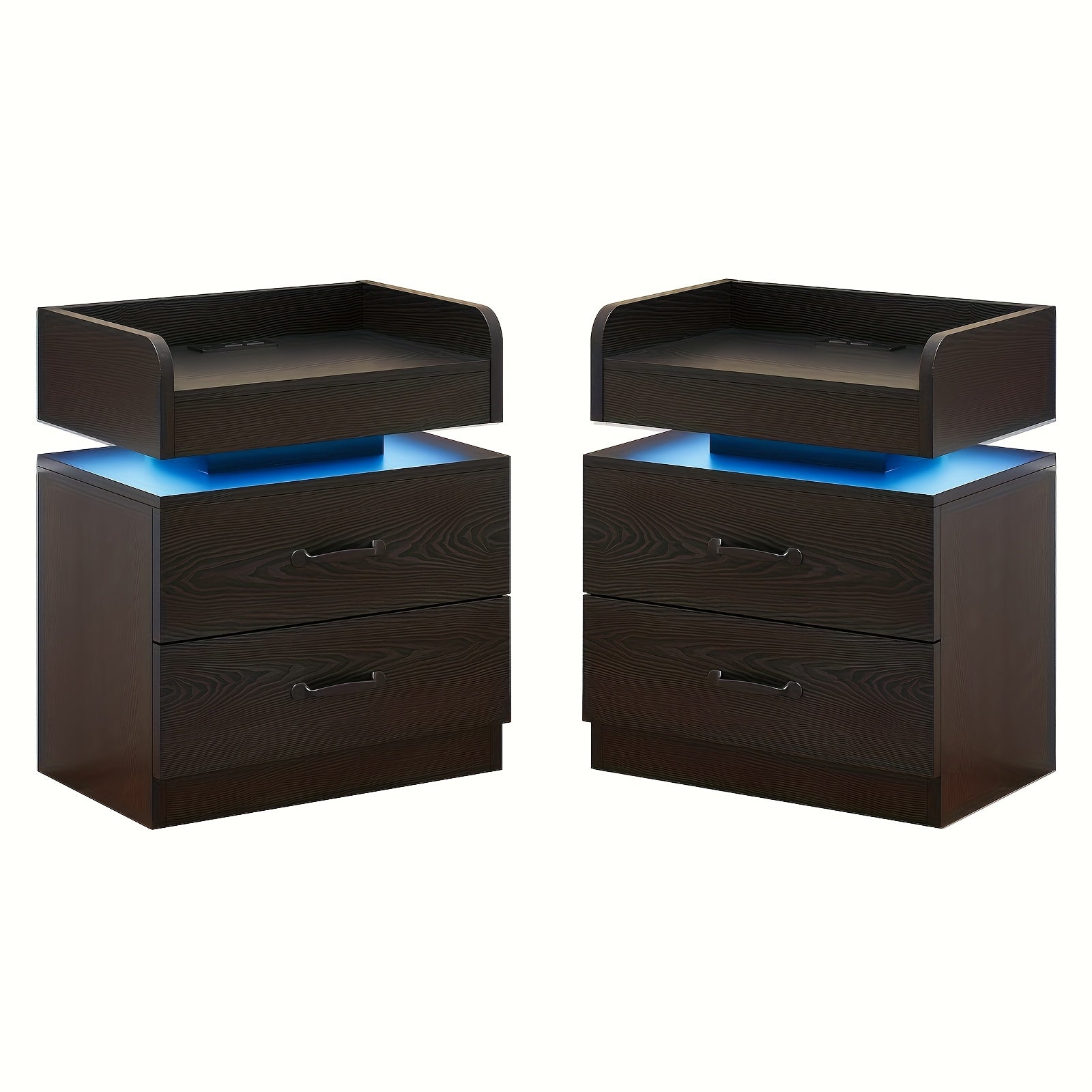 Modern Night Stand with LED Lights