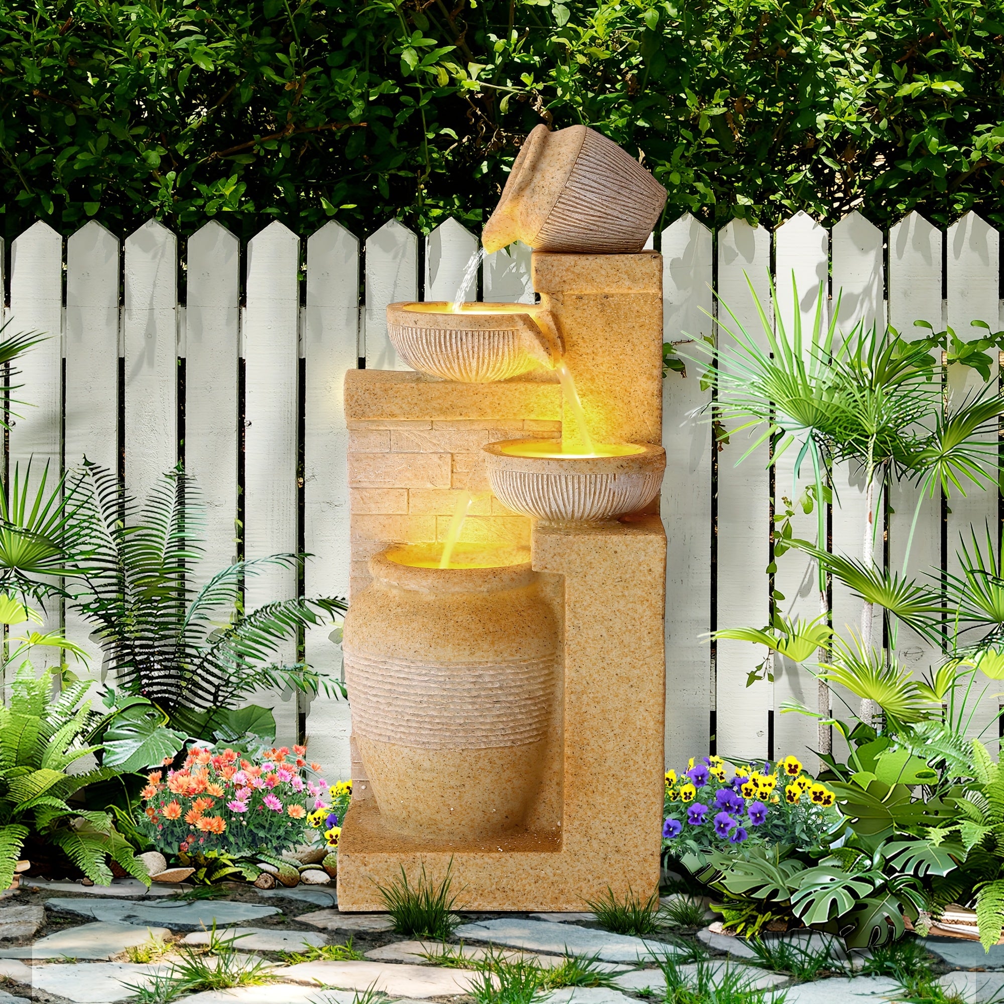 Indoor Water Fountains And Waterfalls With LEDs