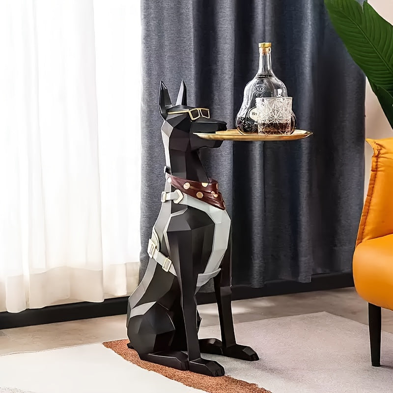 Doberman Dog Figurine Tray