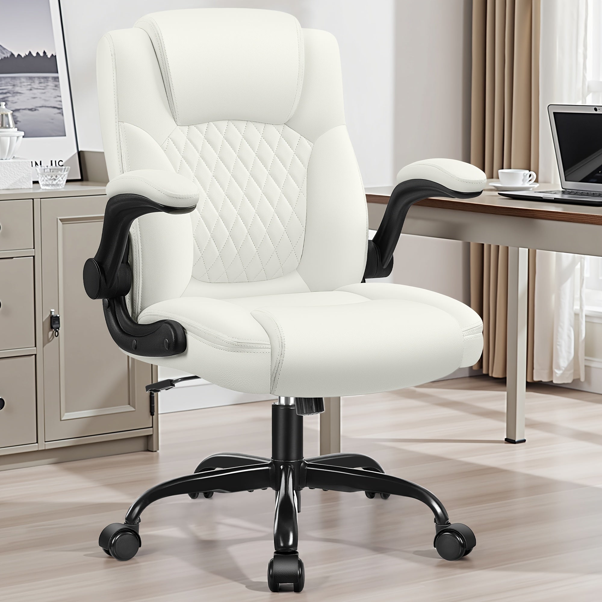 Home Computer Desk Chair, Ergonomic Back Support, 360° Free Rotation