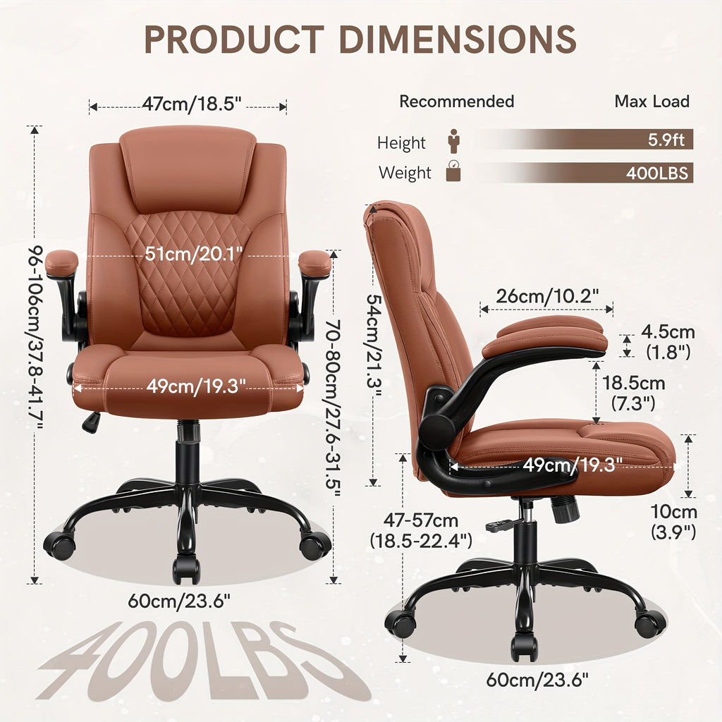 Home Computer Desk Chair, Ergonomic Back Support, 360° Free Rotation