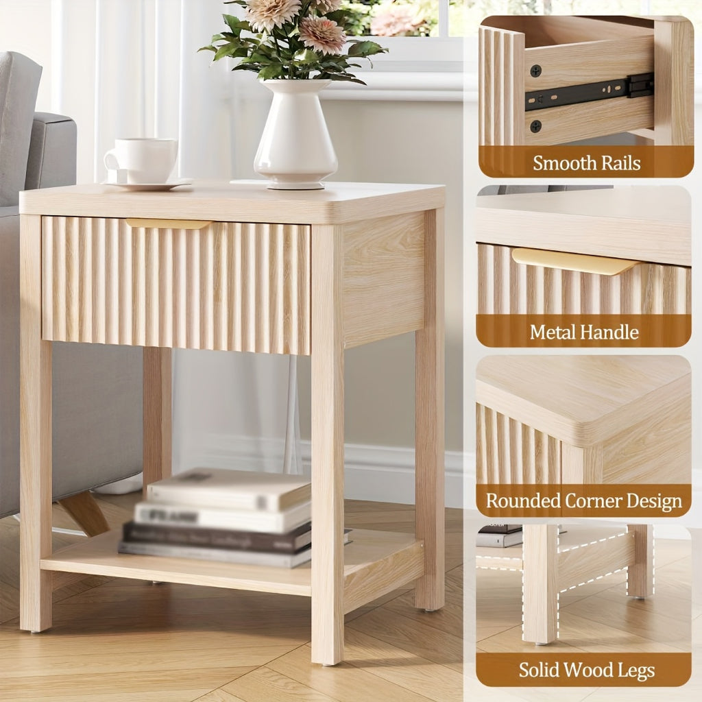 Modern Nightstand with Charging Station