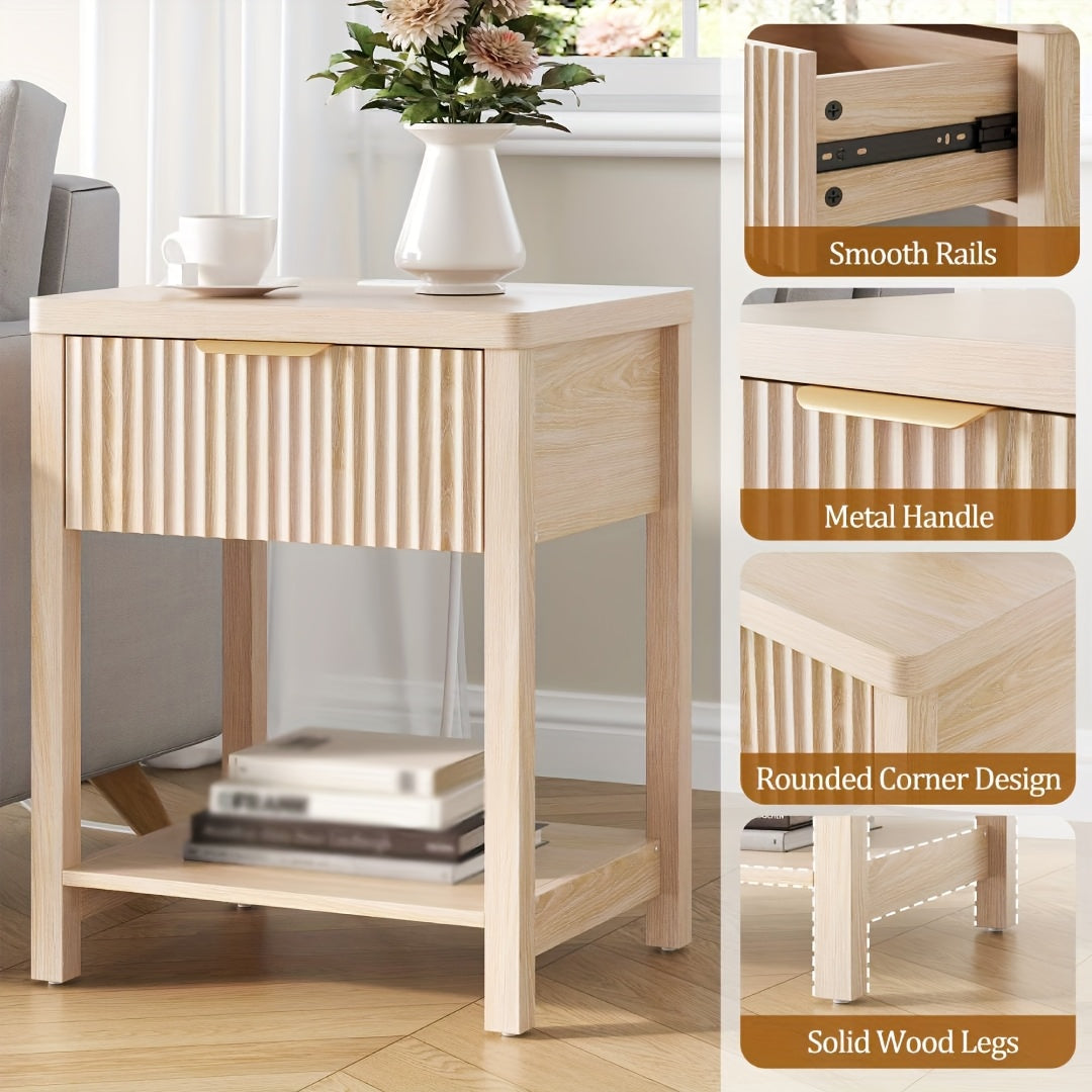 Modern Nightstand with Charging Station