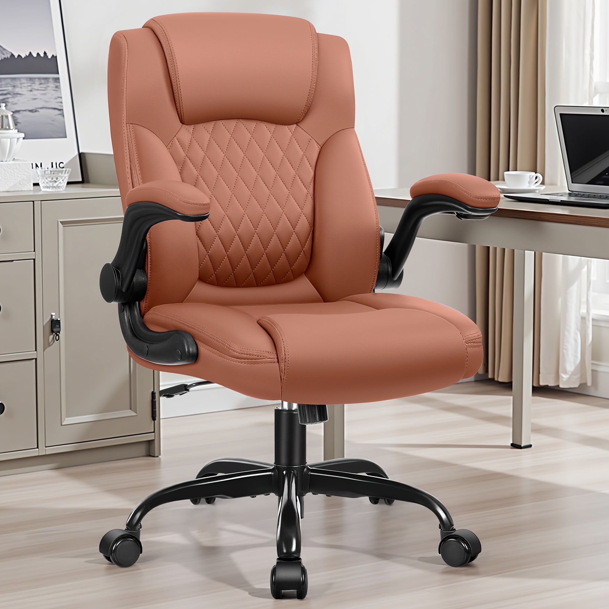Home Computer Desk Chair, Ergonomic Back Support, 360° Free Rotation
