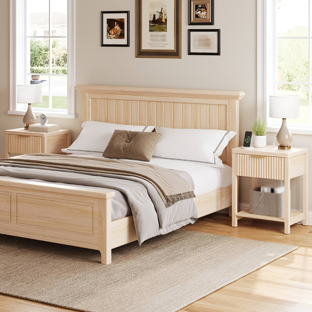 Modern Nightstand with Charging Station