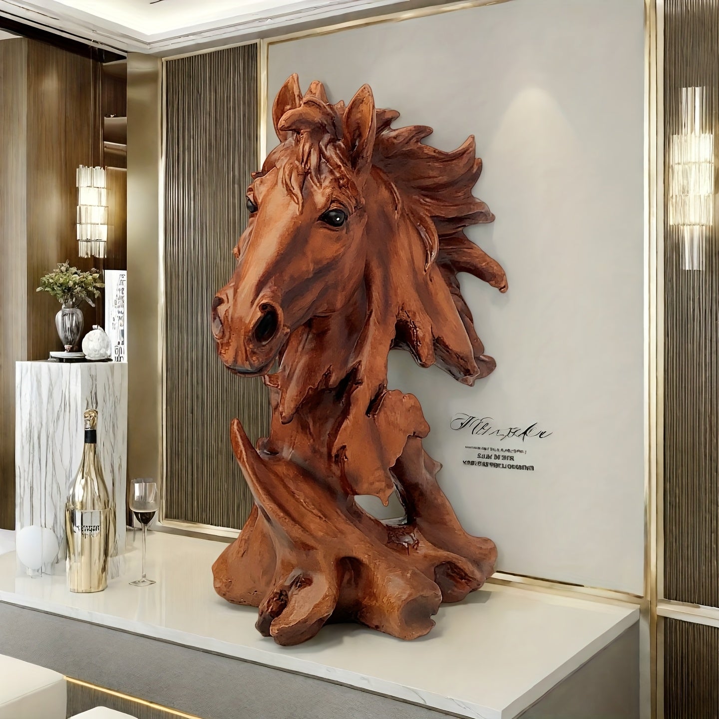 Vintage Style Resin Horse Sculpture