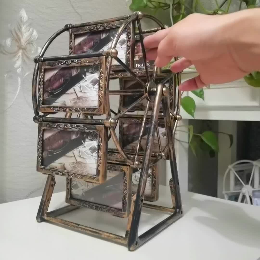 Vintage Rotating Ferris Wheel Photo Frame - 8pcs of 4-Inch Frames