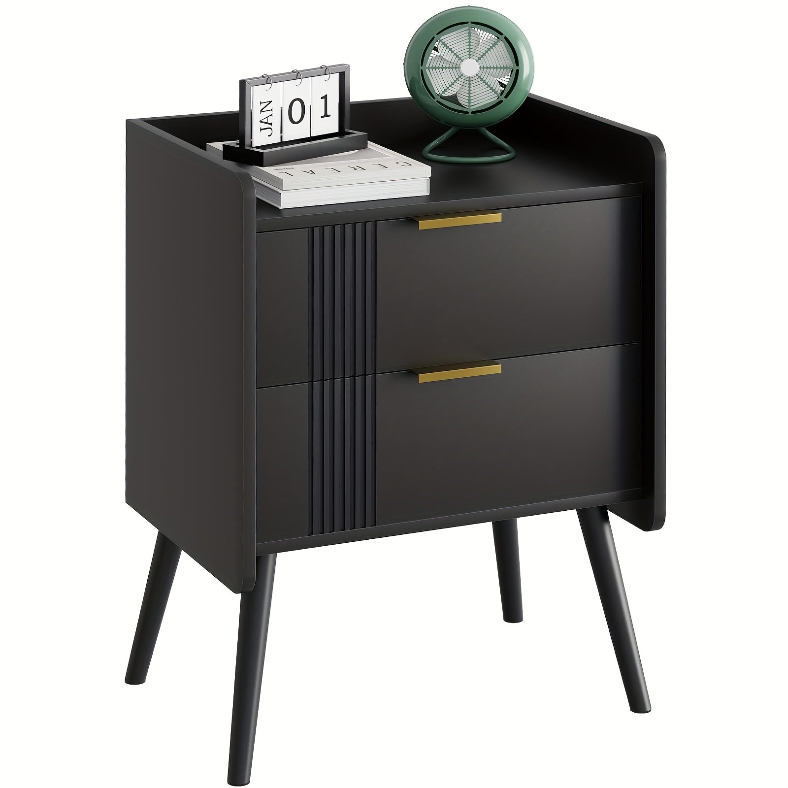 Nightstand Modern Nightstand With 2 Storage Drawers